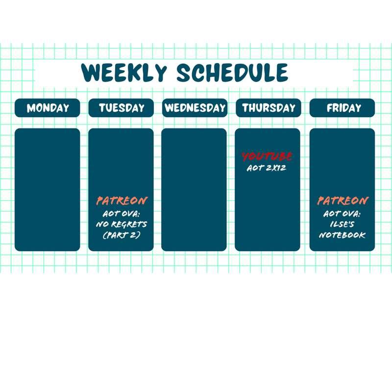 Schedule for this week!