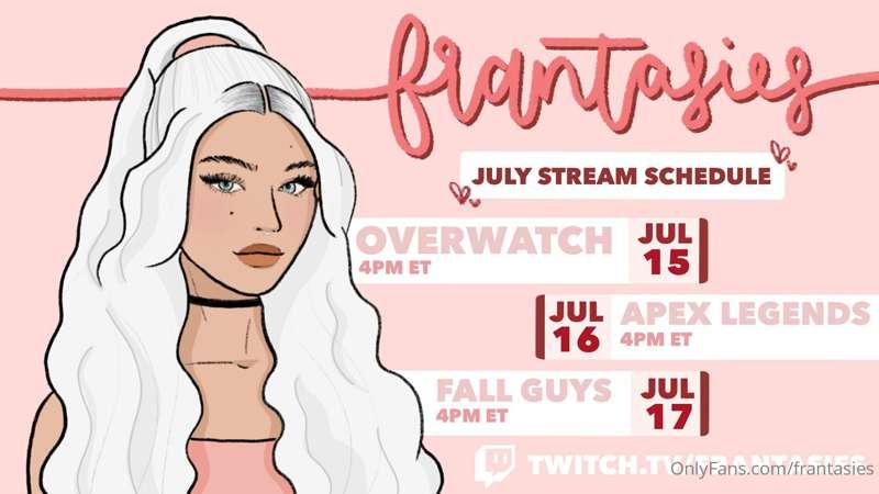 ***JULY STREAM SCHEDULE***

Hey, guys! Figured I’d make and ..