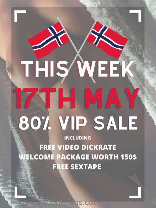 ‼️‼️ 2 DAYS LEFT ‼️‼️
🇳🇴 HURRAY NORWAY 🇳🇴
80% ON MY VIP THIS..