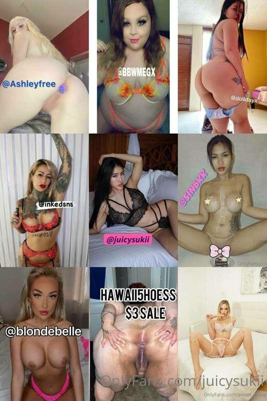 FREE  sluts for the next 2 hours 💦 
@Ashleyfree
@BBWMEGX
@do..
