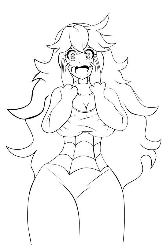 Gloomy girl in a bright city WIP and lines