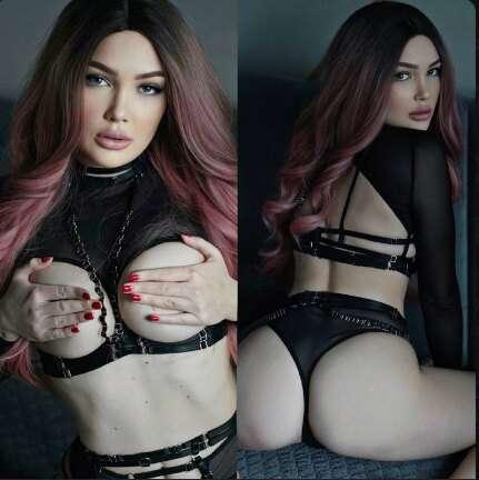 Naughty kitty @wonderhailey loves to caress herself in diffe..