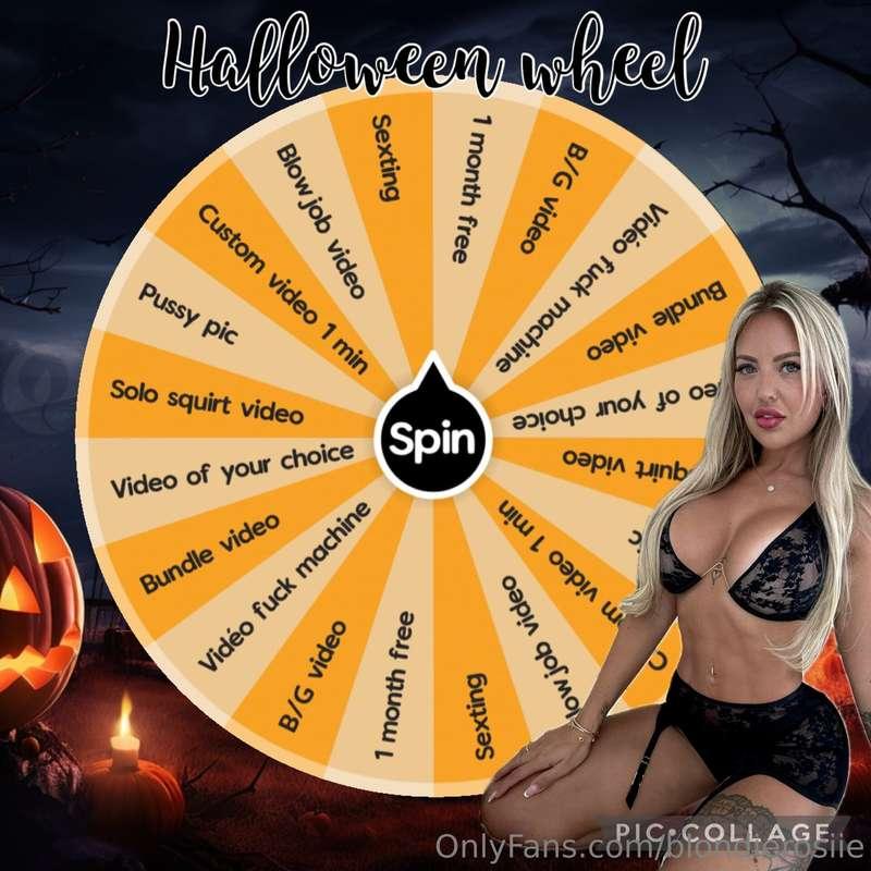 My spin the wheel is back 👻Tip to play 🧡15$ - 1 spin25$ - 2 ..
