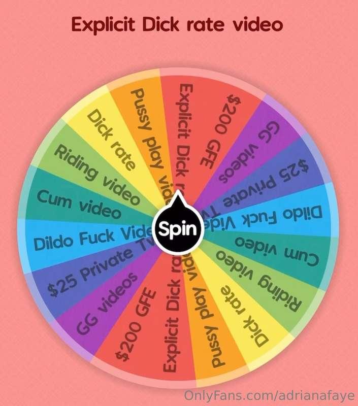 # Feeling lucky? Spin my wheel for sexy prizes!! ❤️   🎡🎁 Sen..