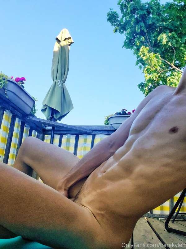 Morning naked stretches outside 
I think before anyone was u..
