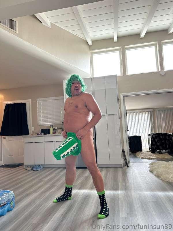 Strategic use of my hat.  Happy St Patties day to you.  I am..