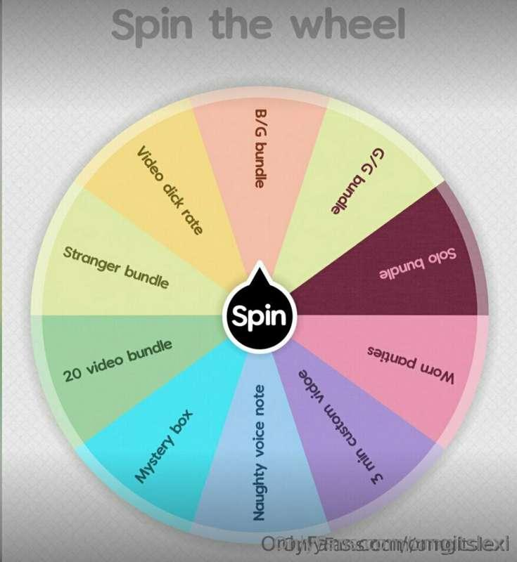 Spin the wheel is back for today!! Tip me in the chat for sp..