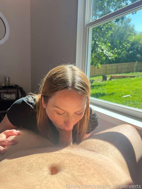 Sucking cock in the sunlight 
