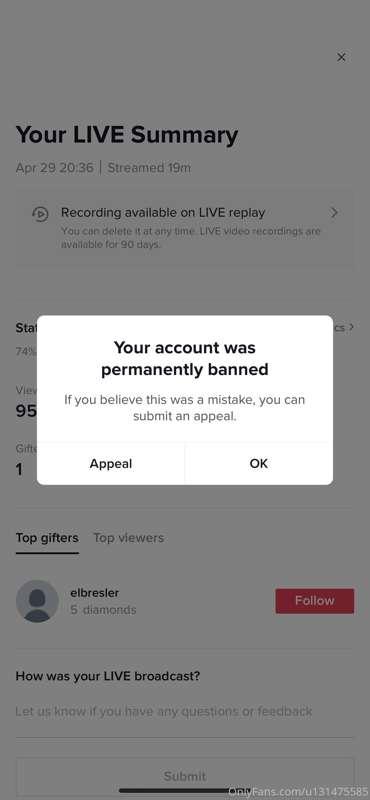 Y’all! My tik tok account was banned today during my live.....