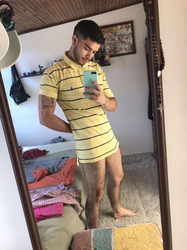 This shirt makes me look great, see how my soft cock can hid..
