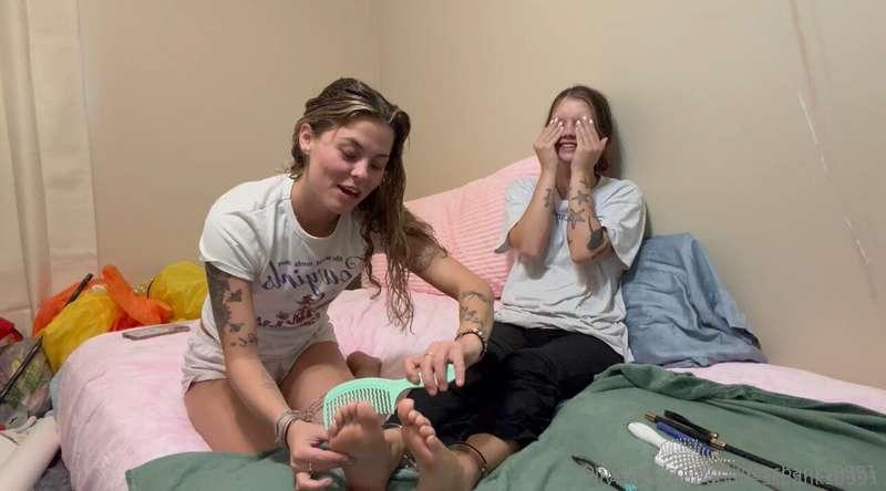 Brand new super long tickle video with my roommate Kristina ..