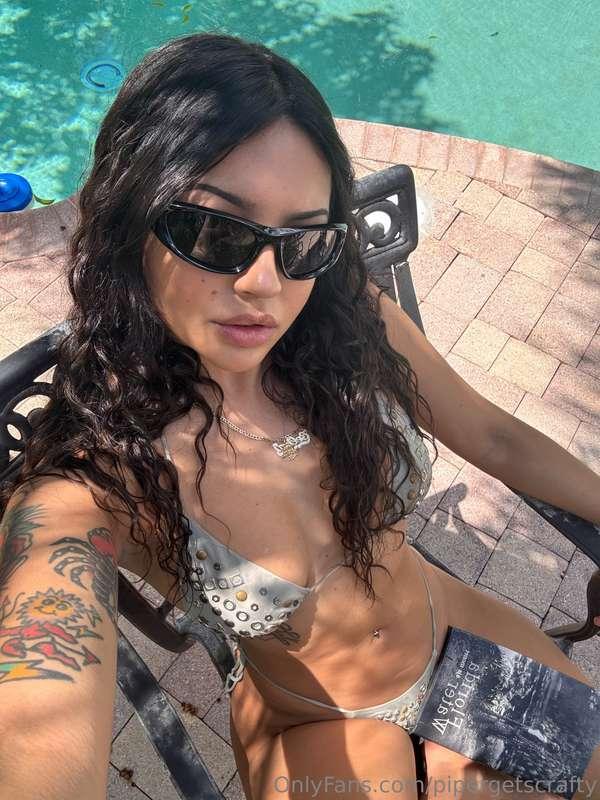 suntanning by the pool today and reading some poetry ❤️ i ho..