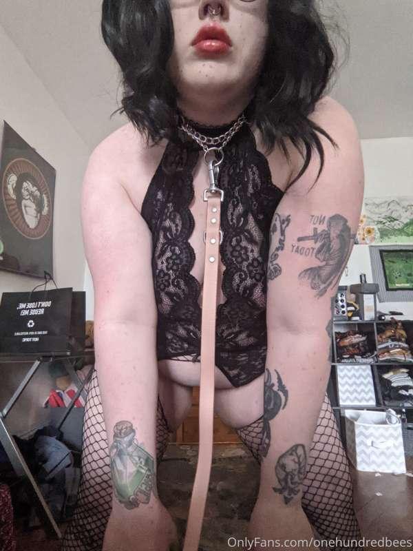 For 6+ mins, I in my Pantie-less lingerie,fishnets and a lea..