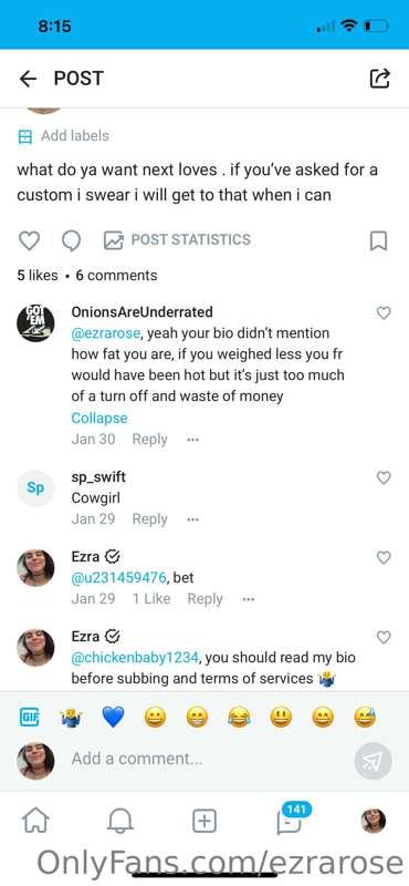 how embarrassing. anyways i appreciate the money you spent o..
