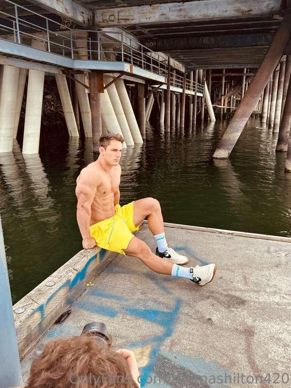 SITTING ON THE DOCK 💪 📸 BTS PHOTOSHOOT READY FOR NEW PICS? T..