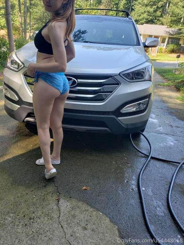 It's carwash day! There's a joke to be made here about my Ku..