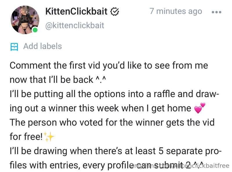 Hey lovers! Your Kitten is back ✨
I’m having a free raffle o..