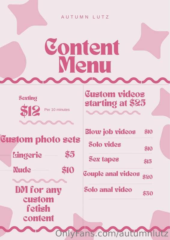 Hey babes, I’ve just updated my content menu 🫶🫶 if there’s s..