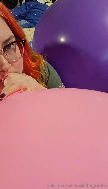 Filling two 36" latex by mouth :)