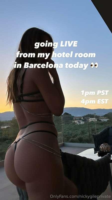 going ***LIVE TODAY*** in an hour and a half from **Barcelon..