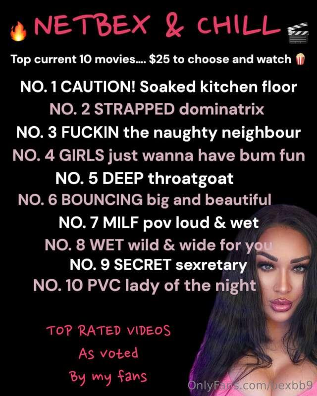 As voted by my fans my CURRENT TOP 10 FILMS 🍿 so let me know..