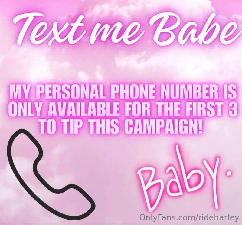 𝐓𝐄𝐗𝐓 𝐌𝐄 𝐁𝐀𝐁𝐄 📞 
𝘔𝘺 𝘱𝘦𝘳𝘴𝘰𝘯𝘢𝘭 𝘱𝘩𝘰𝘯𝘦 𝘯𝘶𝘮𝘣𝘦𝘳 𝘪𝘴 𝘰𝘯𝘭𝘺 𝘢𝘷𝘢𝘪𝘭𝘢𝘣𝘭𝘦 𝘧..