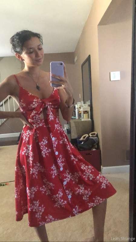 Red sundress to go with the new moonstone anklet! 😍