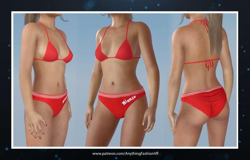 Minnie bikini top and bottoms