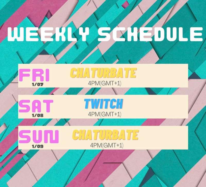Here is our live streaming schedule for this weekend 😊
our c..