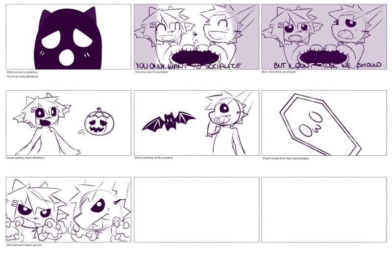  Spowoky scary skeletons | Storyboard #2