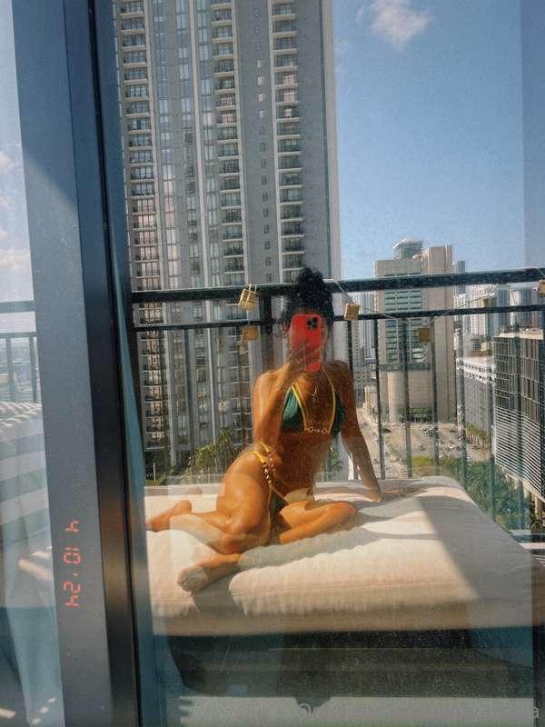 Sunbathing in barely anything… but I’d rather be completely ..