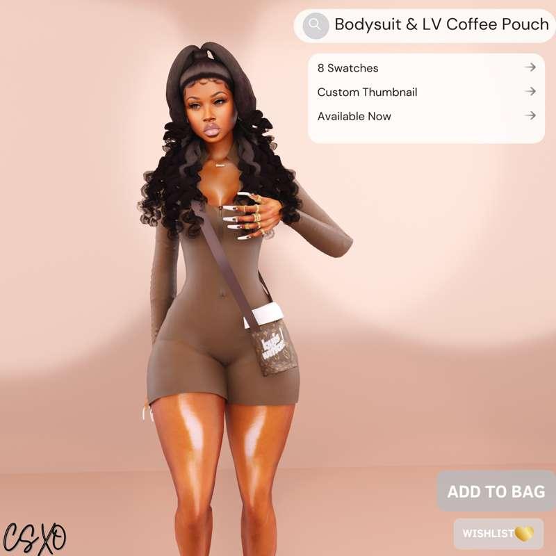 Bodysuit & LV Coffee Cup Pouch