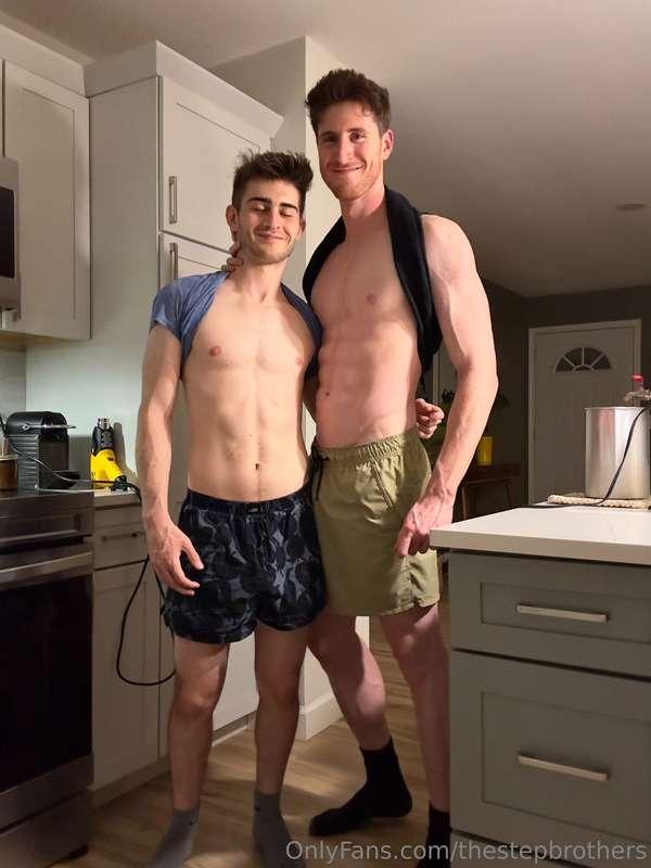 Swipe → to see our clothes fall off 😜