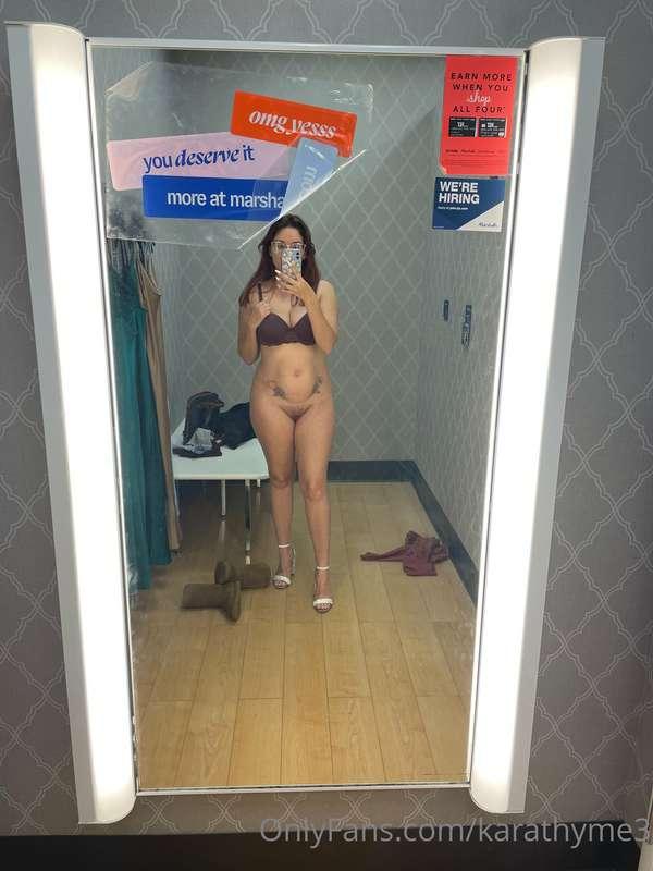 Just a little dressing room fun! Had to find a dress to wear..