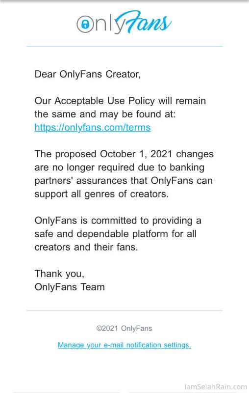 PLEASE READ: OF Porn Ban Reversal
New Message From OF… they ..