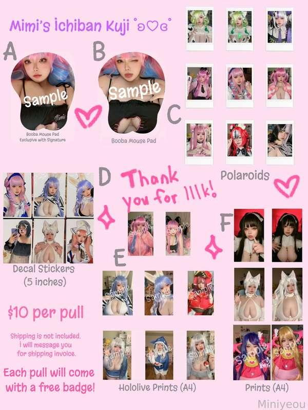 I’m doing an Ichiban Kuji as a thank you! I have merch that has not been released and discounted items in my shop!

https://ko-fi.com/s/3e439bb67b