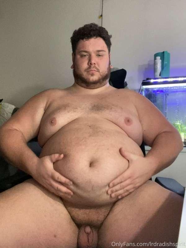 Soft cock buried in fatpad ;)