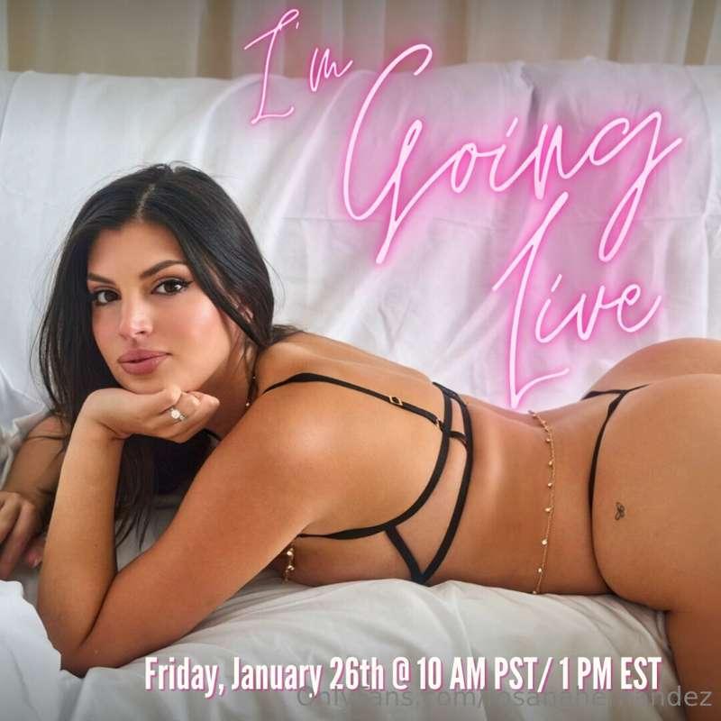 Hey guys! I am going live this Friday at 10 AM PST/ 1 PM EST..