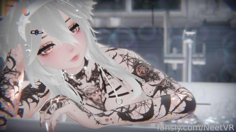 Lil bath time, spreading my cheeks nicely for my subs &lt;3

#vr #anime #hentai #whitehair #tattoos #boobs #ass #bath