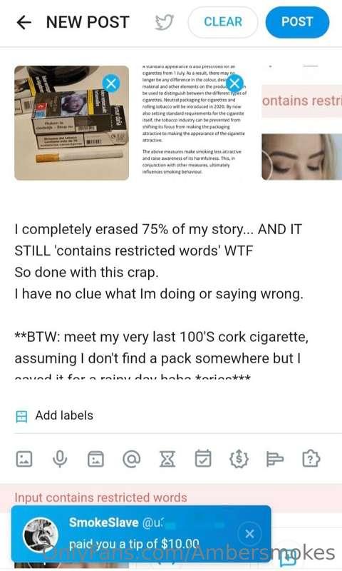 Good boy Smokeslave, came in the right time. I'm pissed AF. ..