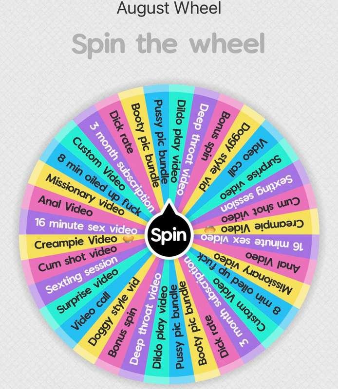 August Spin The Wheel
-$15.00 for 1 spin
-$30.00 for 3 spins