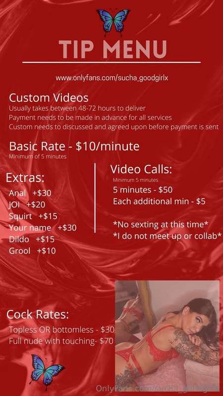 # ***UPDATED CUSTOM TIP MENU🧚🏼‍♀️***
Please do not send any ..