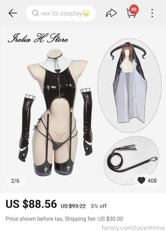 I've been wanting this outfit for SOOO LONGG 🤍👉👈 I promise to be extra good when I get it 🥺😘 its harder for me to get these bigger purchases on my own 💓Anyone who helps me get this will get content of me trying it on and using it 💦 
Anything helps! 

#fyp #egirl #cosplay #help #tip #nun #goodgirl #spoilme #exclusive #latex #alternative #goth #mommy