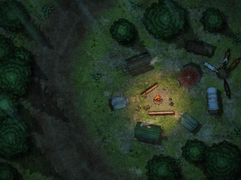 Camp, Graveyard and Blacksmith