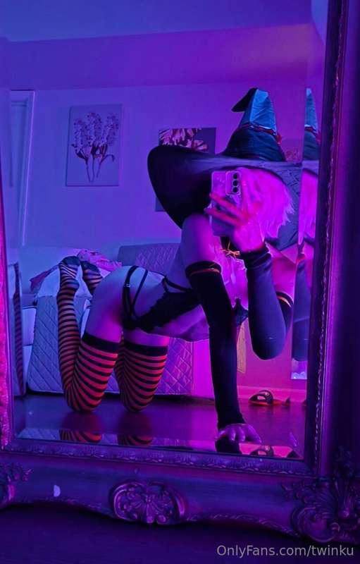 Fangs out, curves on point. Ready to slay this Halloween wit..