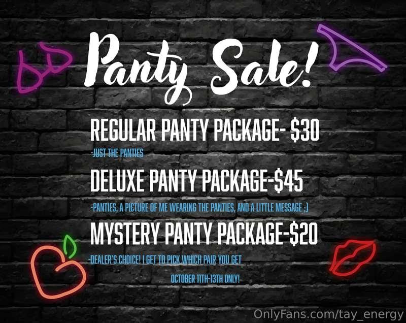 Just a reminder that I have a panty sale going on until the ..