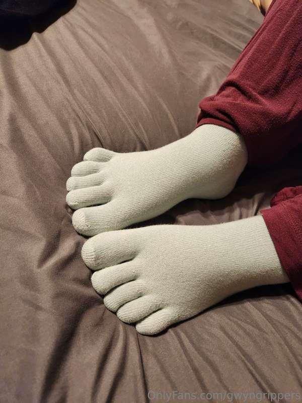 Toe socks! I wore these for a few days to get them nice and ..