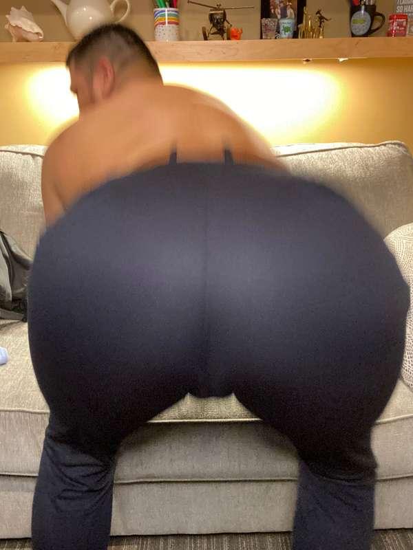 A history of fat dad ass in navy dress pants 