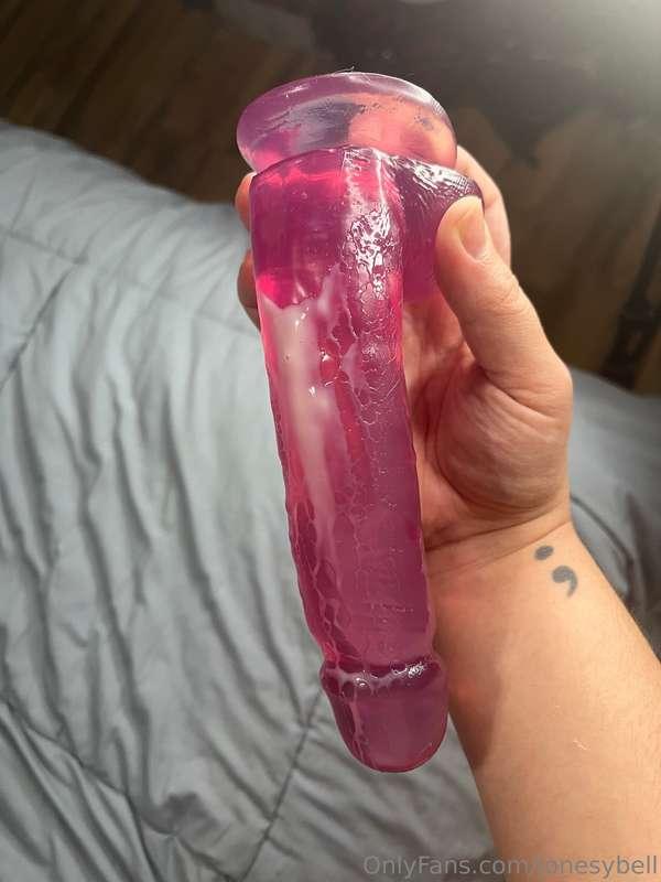 Getting my toy all nice and creamy 💦 who wants to taste?