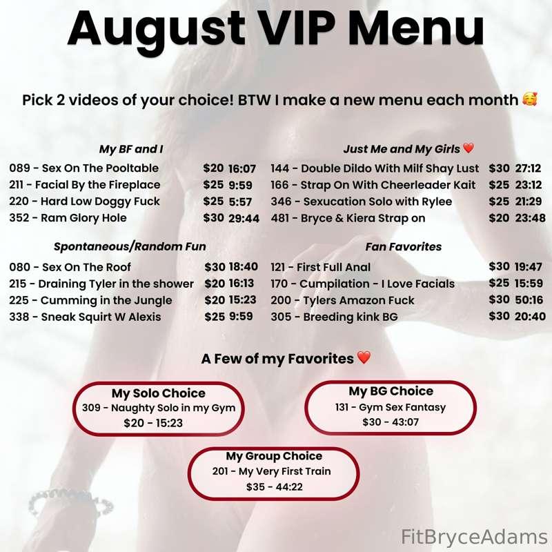 ***NEW MONTH - NEW VIP MENU*** 🤗 **How to use this below:** ..
